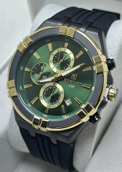 Reward Gold İyon Kaplama Kasa Silikon Kordon Erkek Kol Saati - Resim 5