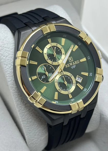 Reward Gold İyon Kaplama Kasa Silikon Kordon Erkek Kol Saati - Resim 6