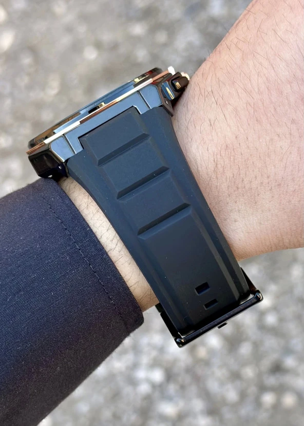 Reward Yeşil Ekran Çelik Kasa Siyah Silikon Kordon Fonksiyonlu Erkek Kol Saati - Resim 3