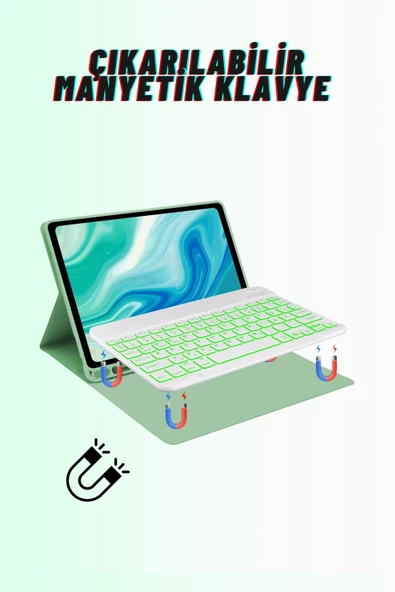 Qpen iPad Pro 9.7 inç  Uyumlu Klavyeli Tablet Kılıfı - Resim 4