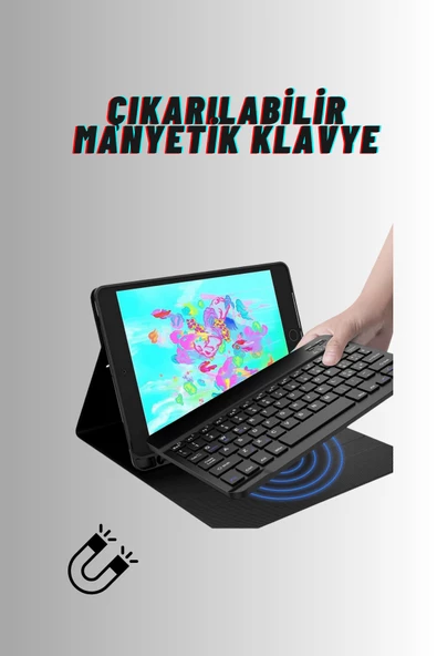 Qpen iPad Pro 9.7 inç  Uyumlu Klavyeli Tablet Kılıfı - Resim 9