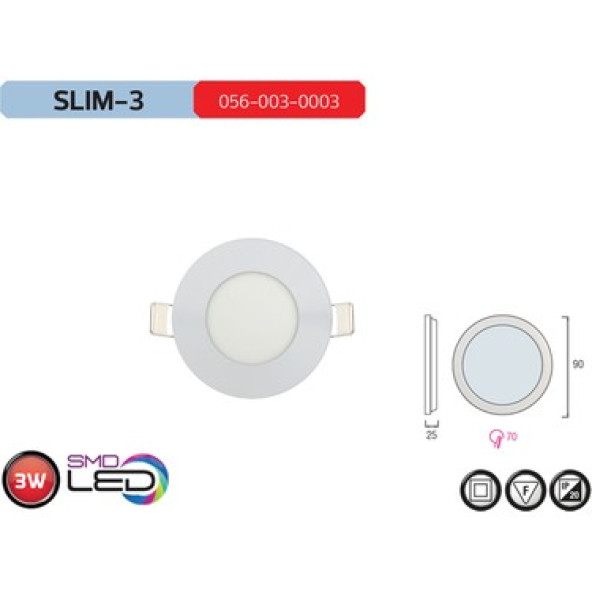 Horoz SLIM-3 Led Panel 3W 6400K Beyaz