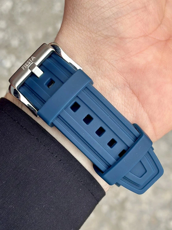 Fiesta Lacivert Silikon Kordon Erkek Kol Saati - Resim 3