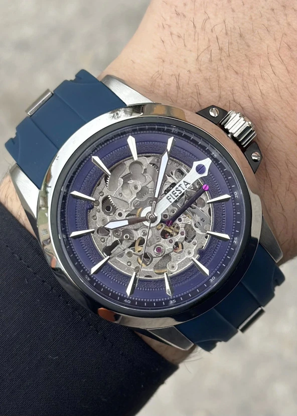 Fiesta Lacivert Silikon Kordon Erkek Kol Saati - Resim 6