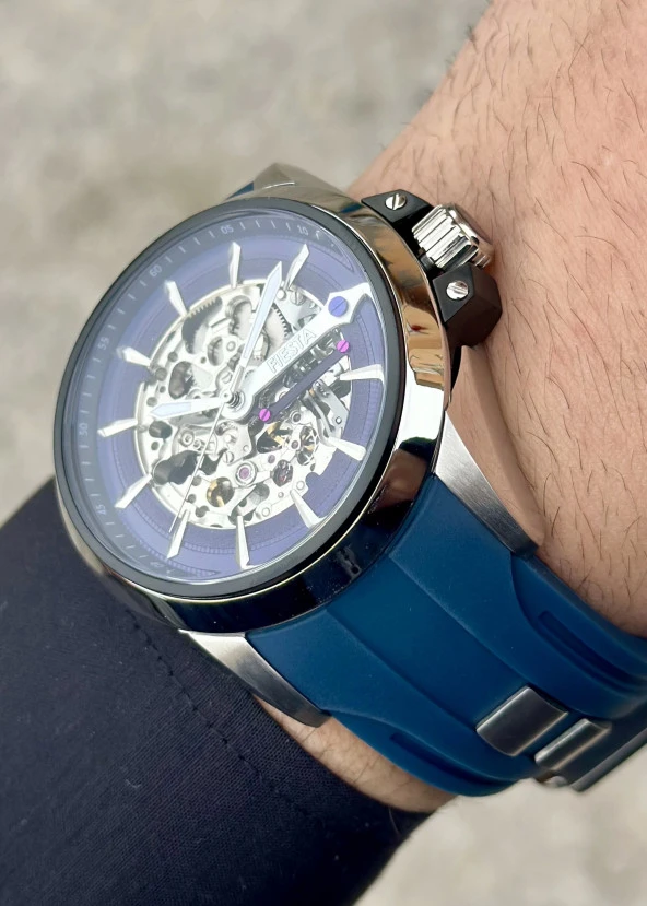 Fiesta Lacivert Silikon Kordon Erkek Kol Saati - Resim 7