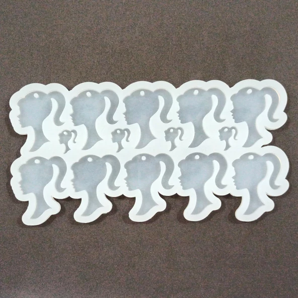 EPOKSİ REÇİNE SİLİKON KALIP ÇOKLU BARBİE SİLÜET ANAHTARLIK KÜPE  ÇOK AMAÇLI MUHTELİF KALIP HB15075 - 2