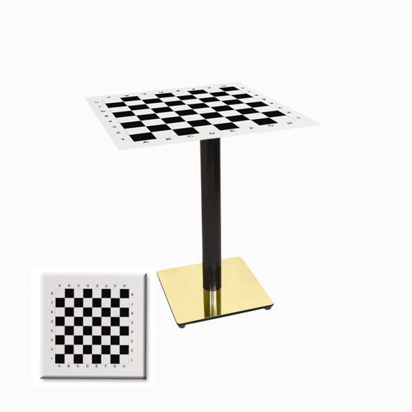 Karanfil Werzalit Gold Kare Masa 70x70 - Santranç Beyaz