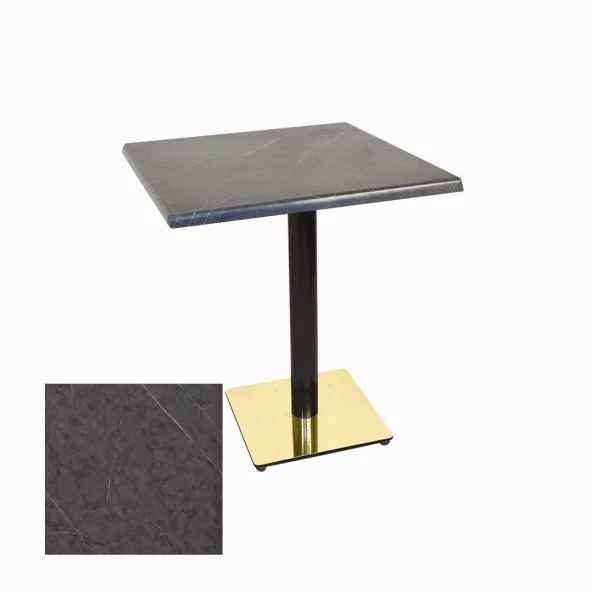 Karanfil Werzalit Gold Kare Masa 70x70 - Grey Marble