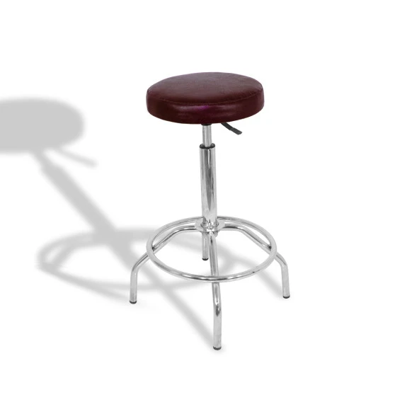 Bar Taburesi Amörtisörlü - Kromnikel - Deri Kahve ürün görseli