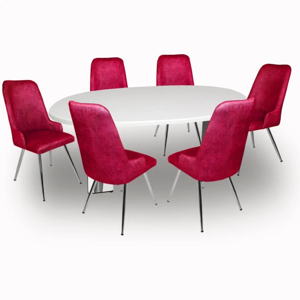 Karanfil Werzalit - Çırağan Masa Takımı (94x146) - Beyaz - Bordo ürün görseli