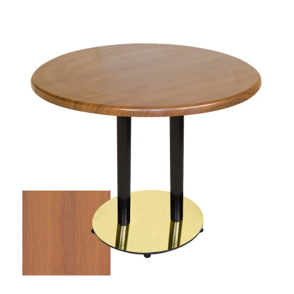 Karanfil Gold Mega Werzalit Yuvarlak Mutfak Masası (107cm) - (Koyu Ahşap)