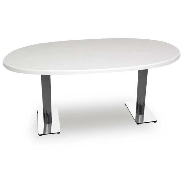 Karanfil Werzalit Oval Masa 94x146 - Beyaz
