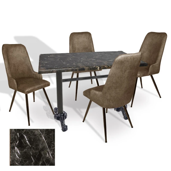 Çipa Werzalit - Çırağan Mutfak Masa Takımı (80X140) - (Teramo - Kahve) ürün görseli