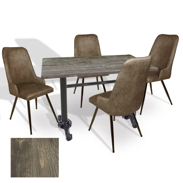 Çipa Werzalit - Çırağan Mutfak Masa Takımı (80X120) - (Old Pine - Kahve) ürün görseli