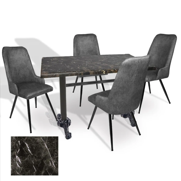 Çipa Werzalit - Çırağan Mutfak Masa Takımı (70X120) - (Teramo - Füme) ürün görseli 1