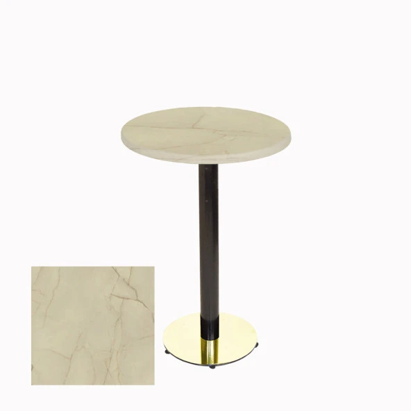 Bistro Masa (Karanfil Gold Werzalit Yuvarlak Q 60cm) - Golden Marble