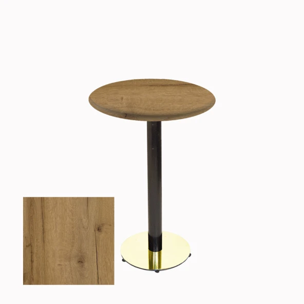 Bistro Masa (Karanfil Gold Werzalit Yuvarlak Q 60cm) - Canyon Palace Oak