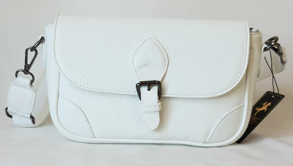 1352 Model Nas Bag Beyaz Renk Silan Desen Kadın Omuz Çantası - 3