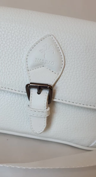1352 Model Nas Bag Beyaz Renk Silan Desen Kadın Omuz Çantası - 4
