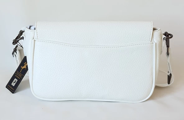 1352 Model Nas Bag Beyaz Renk Silan Desen Kadın Omuz Çantası - 2