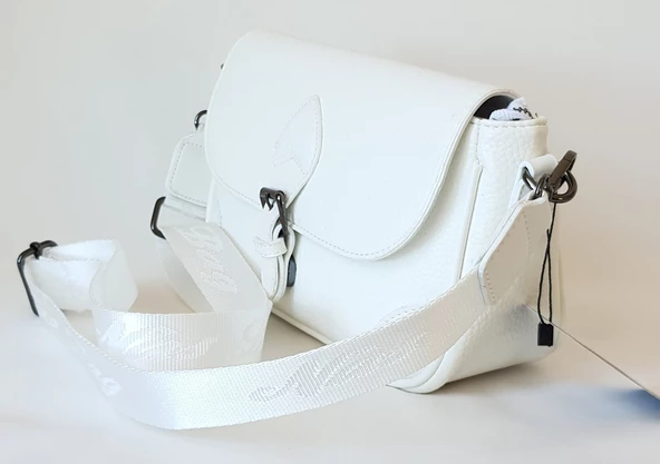 1352 Model Nas Bag Beyaz Renk Silan Desen Kadın Omuz Çantası
