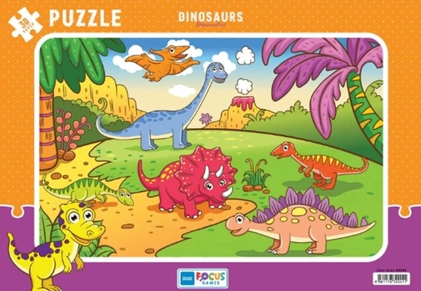 Blue Focus Dinosaurs (Dinozorlar) - Puzzle 30 Parça