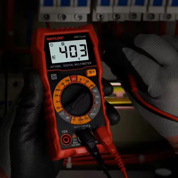 Mayilon HT108L Dijital Profesyonel Multimetre Ekran Aydınlatmalı Auto Range 600V 10A AC DC - 3