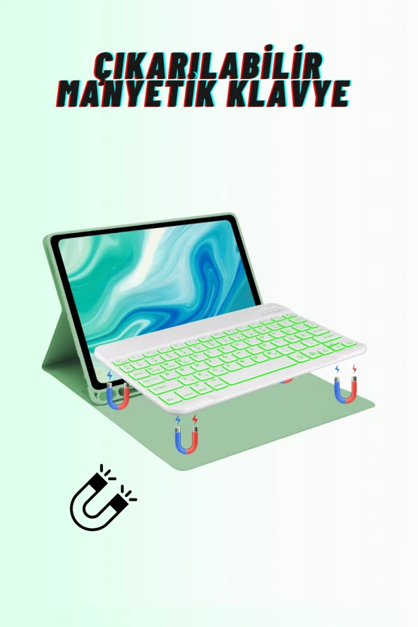 Qpen iPad 9.7 inç (2018)  Uyumlu Klavyeli Tablet Kılıfı - Resim 4