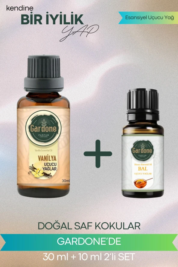 Vanilya 30 ml + Bal 10 ml (Oda Kokusu Aroma Terapi Buhurdanlık/Difüzör Yağı) Set 2 Adet