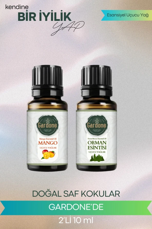 Mango + Orman Esintisi (Oda Kokusu Aroma Terapi Buhurdanlık/Difüzör Yağı) Set 2 Adet x 10 ml