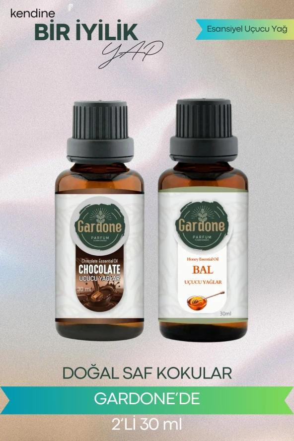 Çikolata + Bal (Oda Kokusu Aroma Terapi Buhurdanlık/Difüzör Yağı) Set 2 Adet x 30 ml