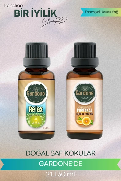 Relax + Portakal (Oda Kokusu Aroma Terapi Buhurdanlık/Difüzör Yağı) Set 2 Adet x 30 ml