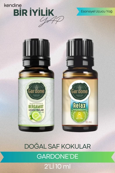 Relax + Bergamot (Oda Kokusu Aroma Terapi Buhurdanlık/Difüzör Yağı) Set 2 Adet x 10 ml