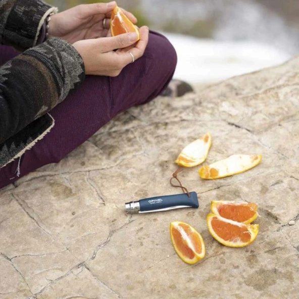 Katlanır Cep Çakısı - Opinel - Gürgen Ağacı Sap - Mavi Çakı No:8 - Resim 4