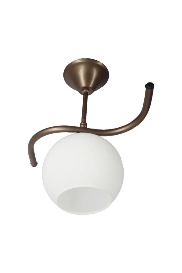 Mutu Ticaret Fuji Bronz Tekli Beyaz Camlı Avize | Kaliteli Modern Metal Avize - 2