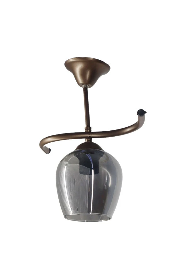 Mutu Ticaret Fuji Bronz Tekli Füme Camlı Avize | Kaliteli Modern Metal Avize - 2