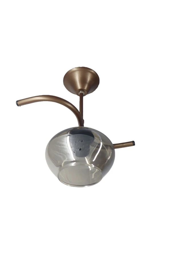 Mutu Ticaret Fuji Bronz Tekli Füme Yatsı Camlı Avize | Kaliteli Modern Metal Avize - 3