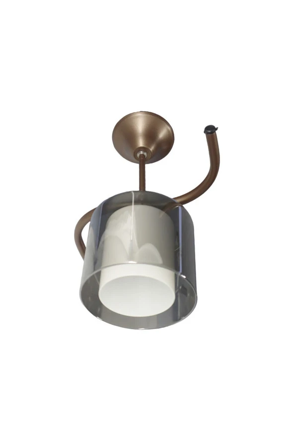 Mutu Ticaret Fuji Bronz Tekli Füme + Beyaz Camlı Avize | Kaliteli Modern Metal Avize - 3
