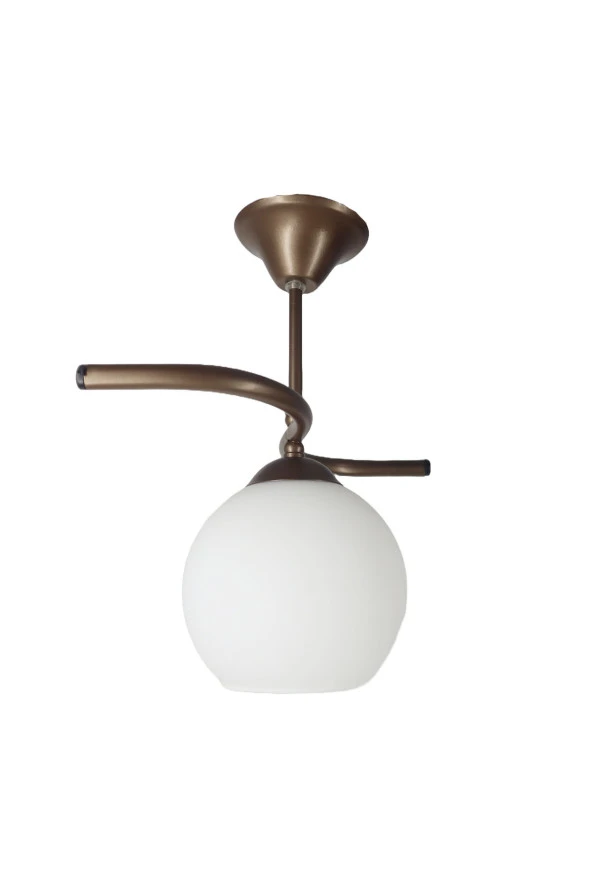 Mutu Ticaret Fuji Bronz Tekli Beyaz Camlı Avize | Kaliteli Modern Metal Avize - 3