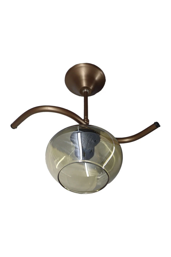 Mutu Ticaret Fuji Bronz Tekli Bal Yatsı Camlı Avize | Kaliteli Modern Metal Avize - 2