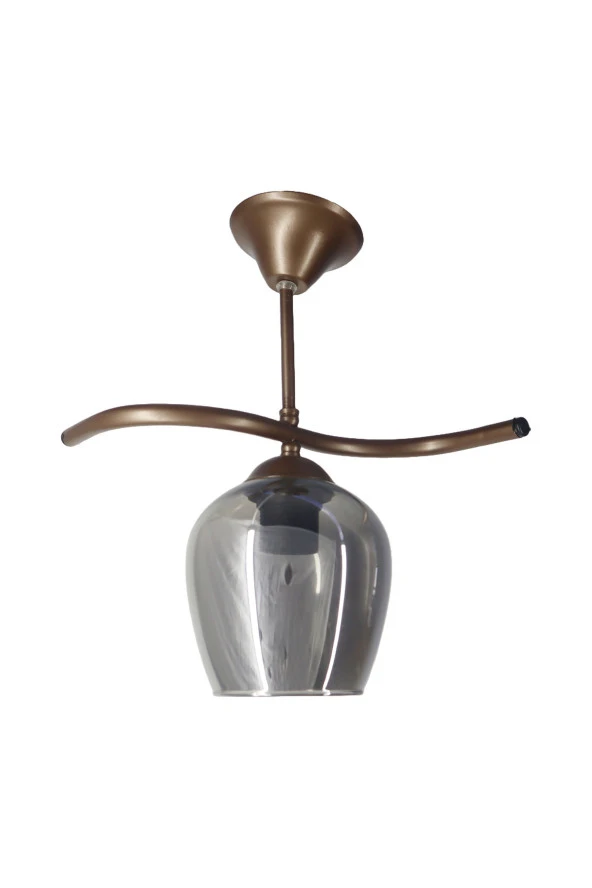 Mutu Ticaret Fuji Bronz Tekli Füme Camlı Avize | Kaliteli Modern Metal Avize - 3