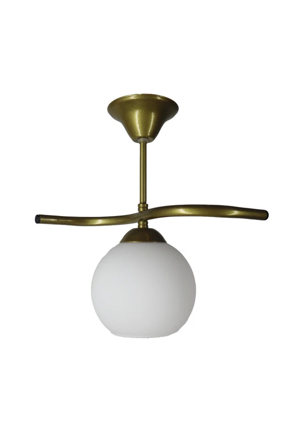 Mutu Ticaret Fuji Eskitme Tekli Beyaz Camlı Avize | Kaliteli Modern Metal Avize - 2