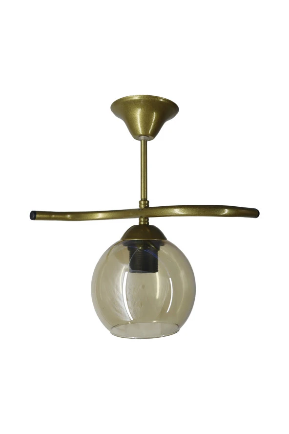 Mutu Ticaret Fuji Eskitme Tekli Bal Camlı Avize | Kaliteli Modern Metal Avize - 2