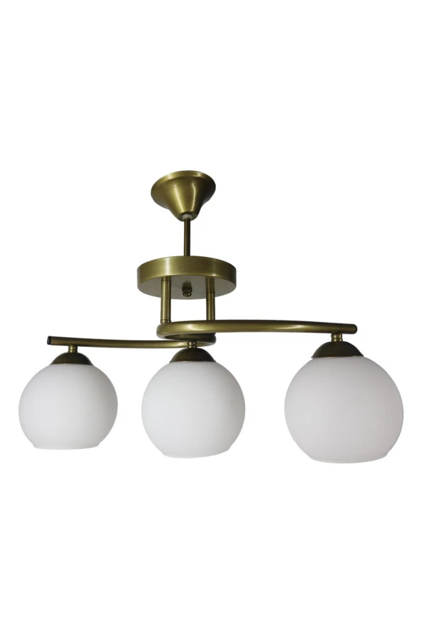 Mutu Ticaret Fuji Eskitme 3'lü Beyaz Camlı Avize | Kaliteli Modern Metal Avize