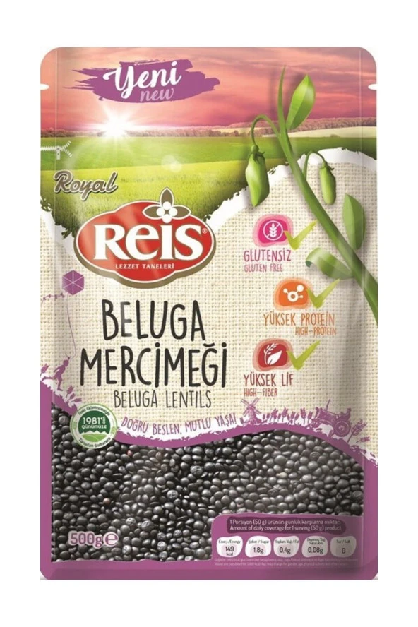 REİS BAKLİYAT Royal Beluga Mercimeği 500 Gr