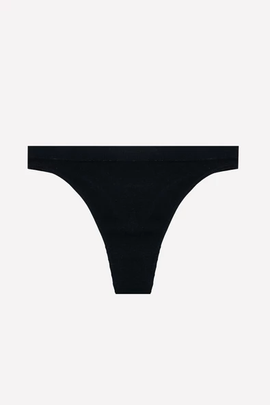 Siyah Seamless Mini String Brief