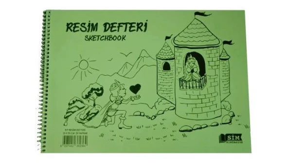 Sim 25x35 Spiralli Plastik Kapak 25 Yaprak Resim Defteri 12 Adet - Resim 2