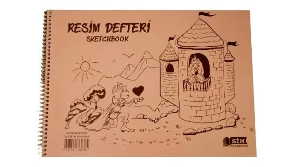 Sim 25x35 Spiralli Plastik Kapak 25 Yaprak Resim Defteri 12 Adet - Resim 4