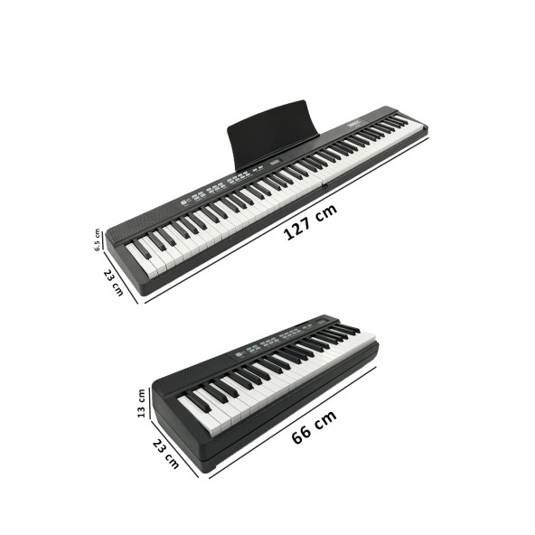 Midex PLX-80BK-H Taşınabilir Katlanır Dijital Piyano Tuş Hassasiyetli 88 Tuş BT - 3