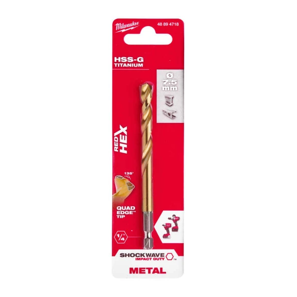 Milwaukee 7.5x 110 MM HSS-G Hex Girişli Metal Matkap Ucu 48894718
